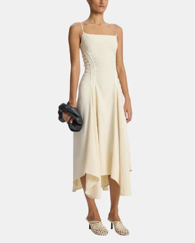 SILVIA STRETCH LINEN MIDI DRESS Summer midi dresses