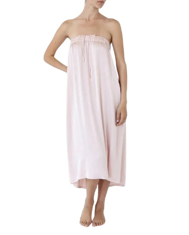 Bella Maxi Satin Skirt/dress In Nude Pink Maxi Skirt Trend